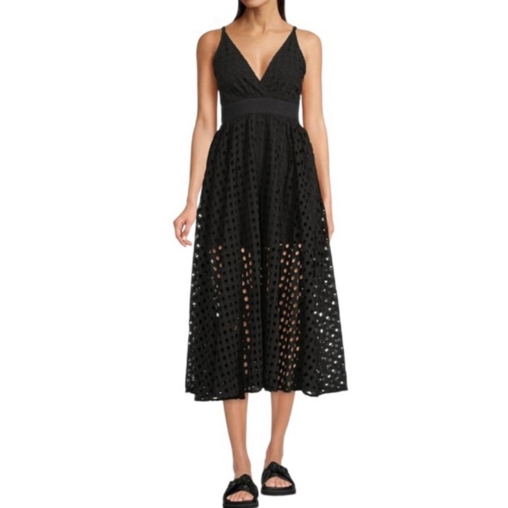 Solid & Striped Black Midi Dress